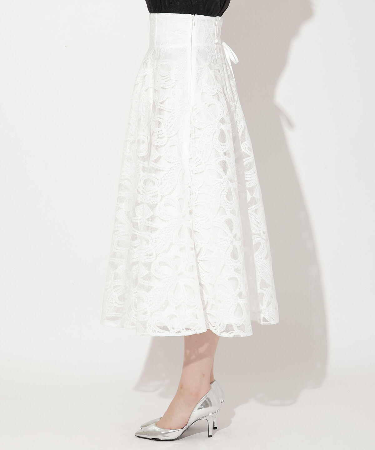 WILLSELECTION「リボンレーススカート」|フレア|