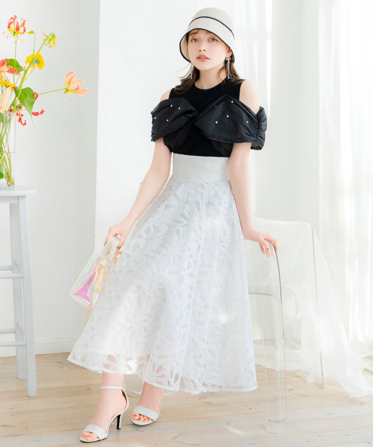 WILLSELECTION「リボンレーススカート」|フレア|