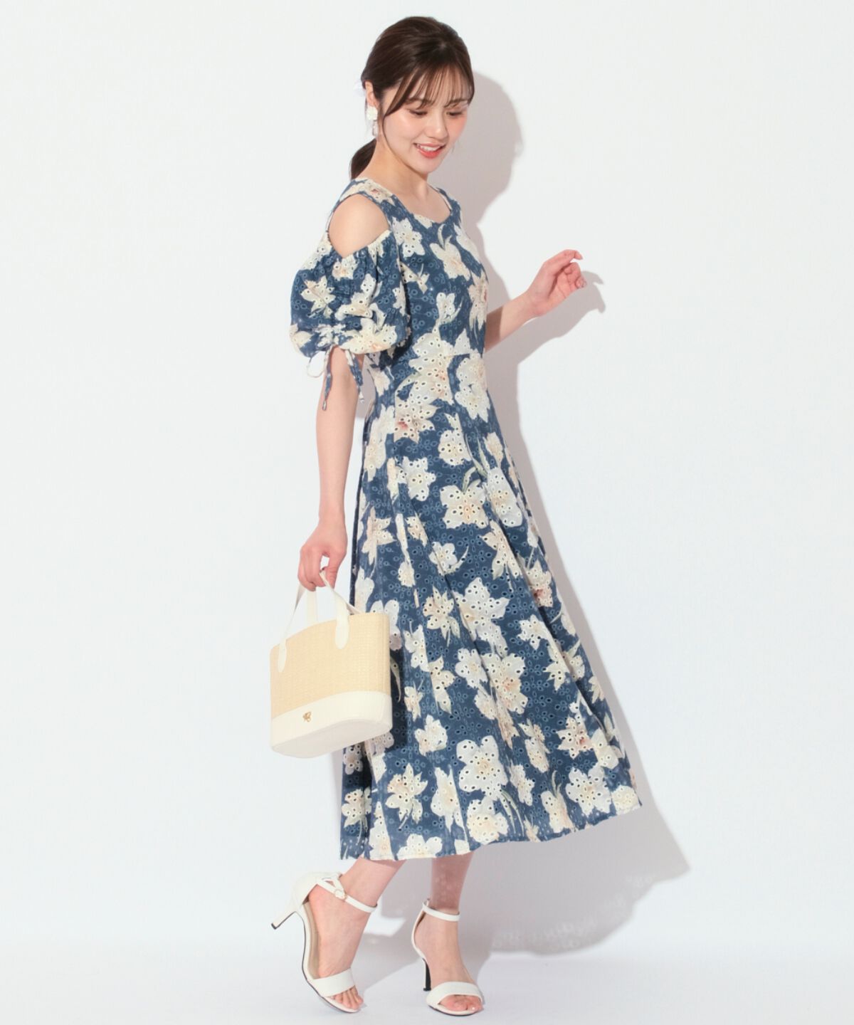 WILLSELECTION「レースフラワープリントワンピース」|ワンピース|