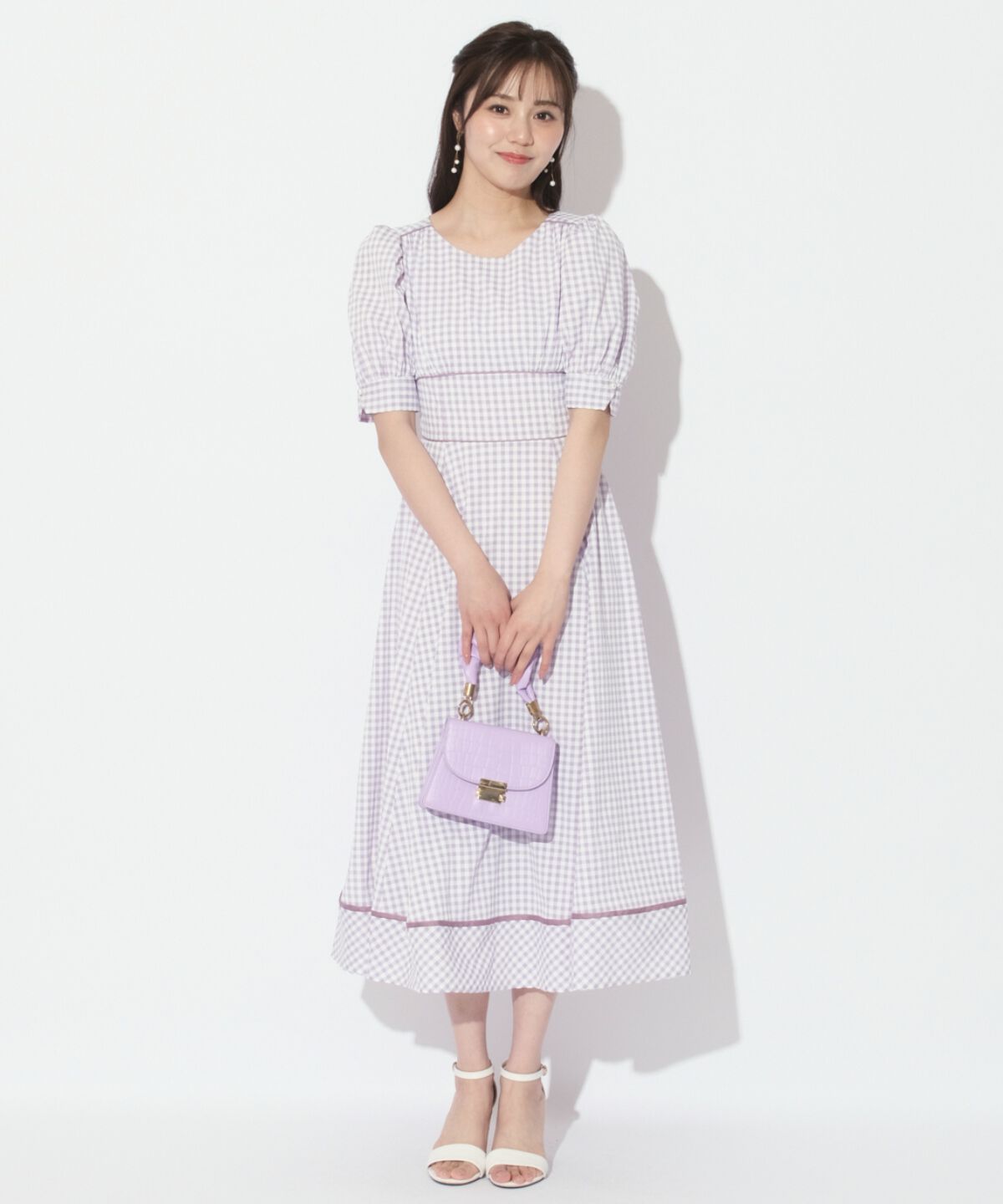 WILLSELECTION「ギンガムパフ袖ワンピース」|ワンピース|