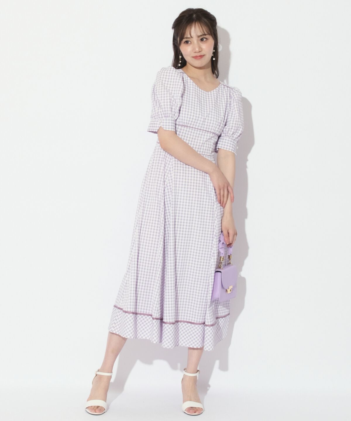WILLSELECTION「ギンガムパフ袖ワンピース」|ワンピース|