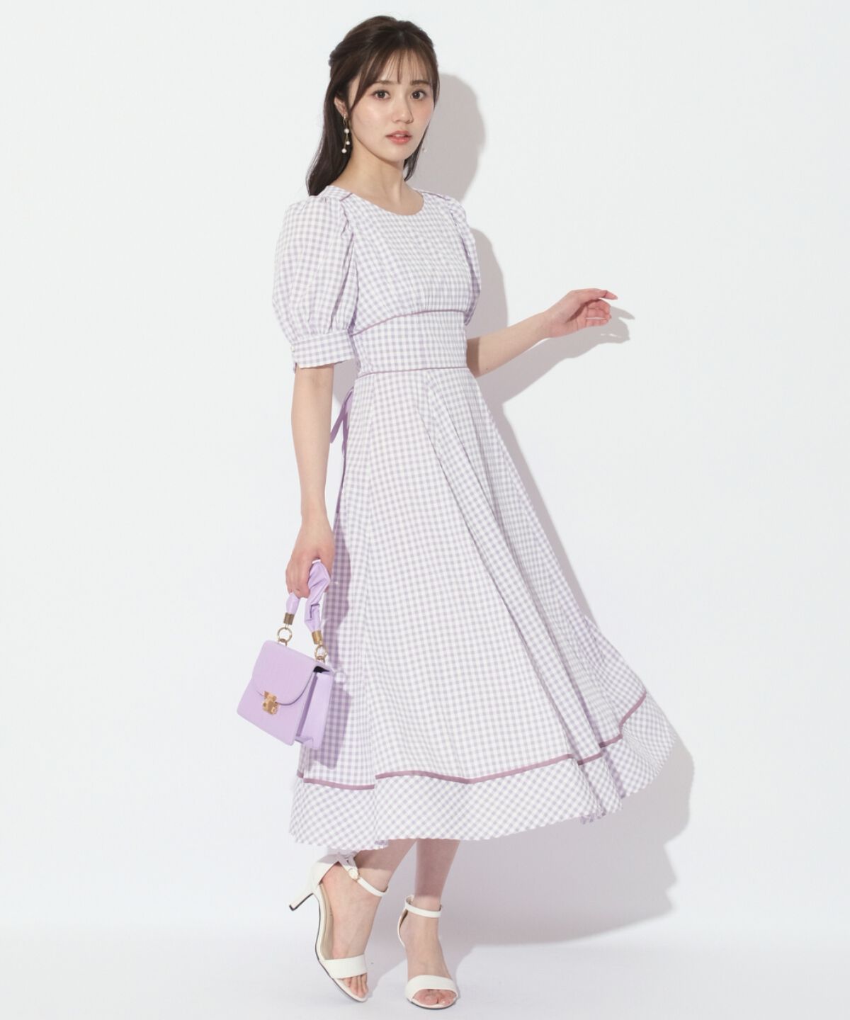 WILLSELECTION「ギンガムパフ袖ワンピース」|ワンピース|