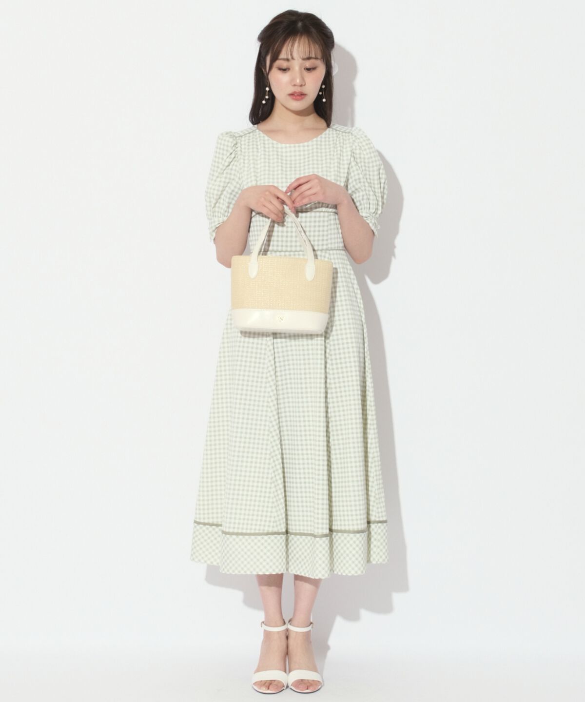 WILLSELECTION「ギンガムパフ袖ワンピース」|ワンピース|