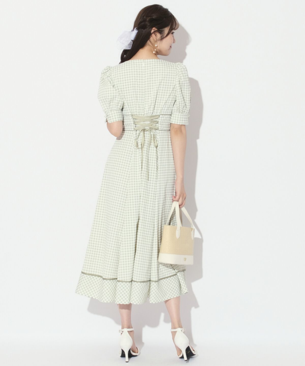 WILLSELECTION「ギンガムパフ袖ワンピース」|ワンピース|