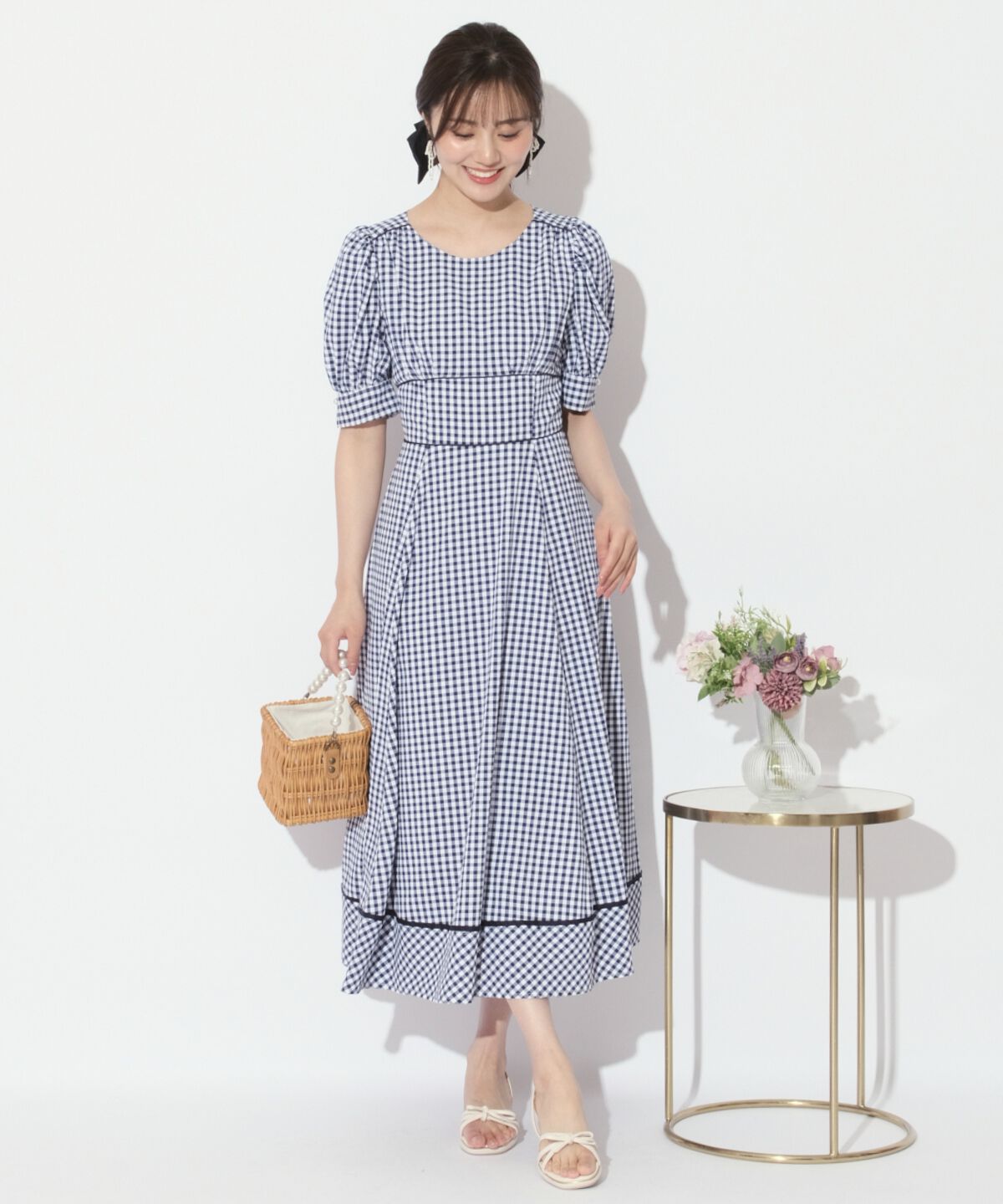 WILLSELECTION「ギンガムパフ袖ワンピース」|ワンピース|