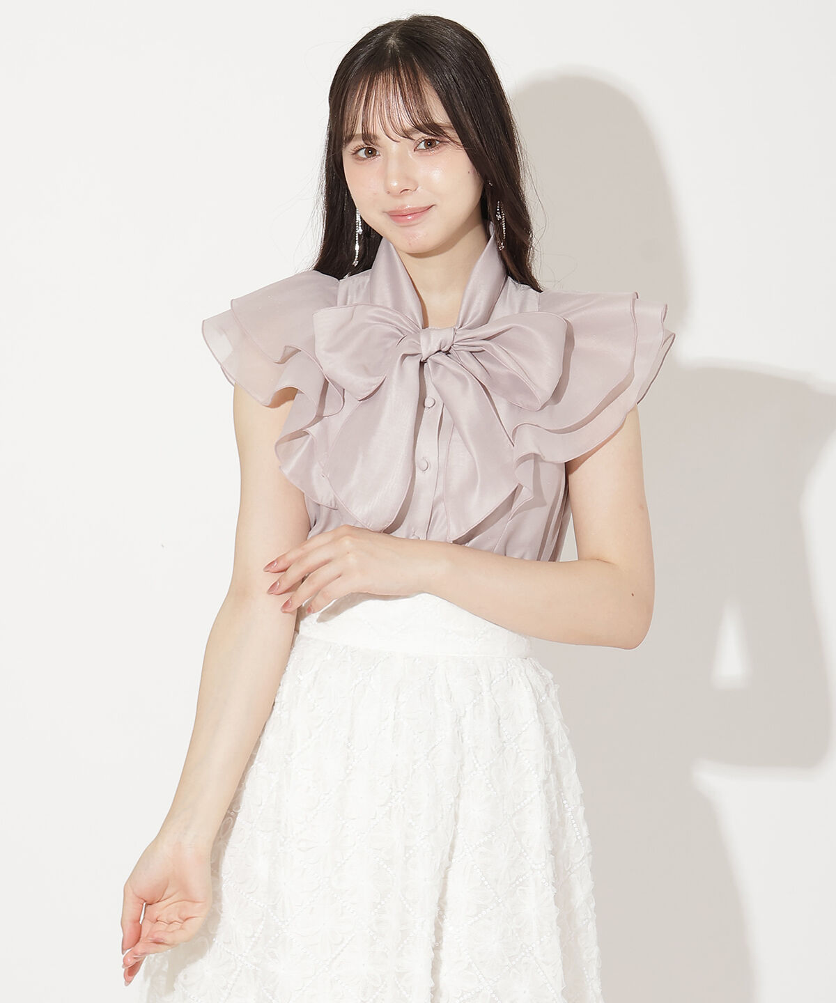 WILLSELECTION「メロウフリルシアーブラウス」|シャツ・ブラウス|ピンク