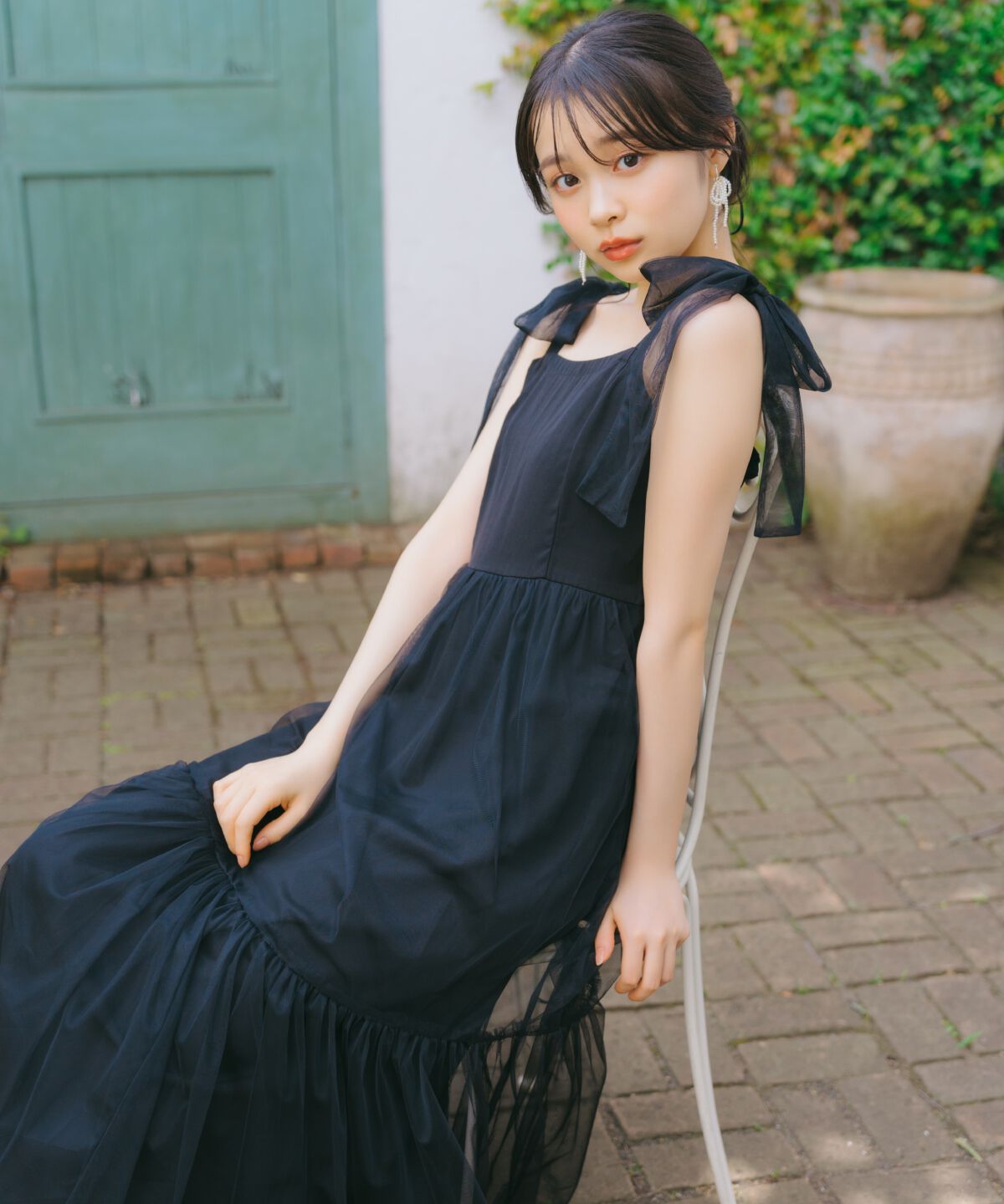 WILLSELECTION「ショルダーリボンチュールティアードワンピース」|ワンピース|