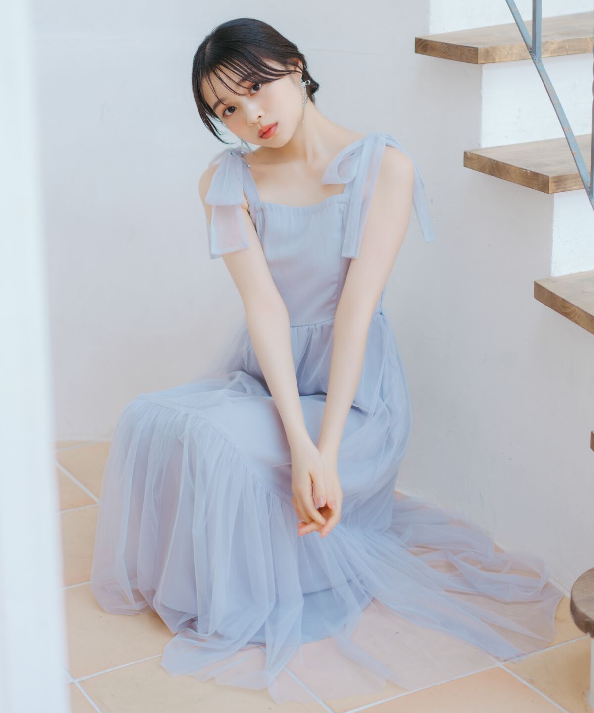 WILLSELECTION「ショルダーリボンチュールティアードワンピース」|ワンピース|