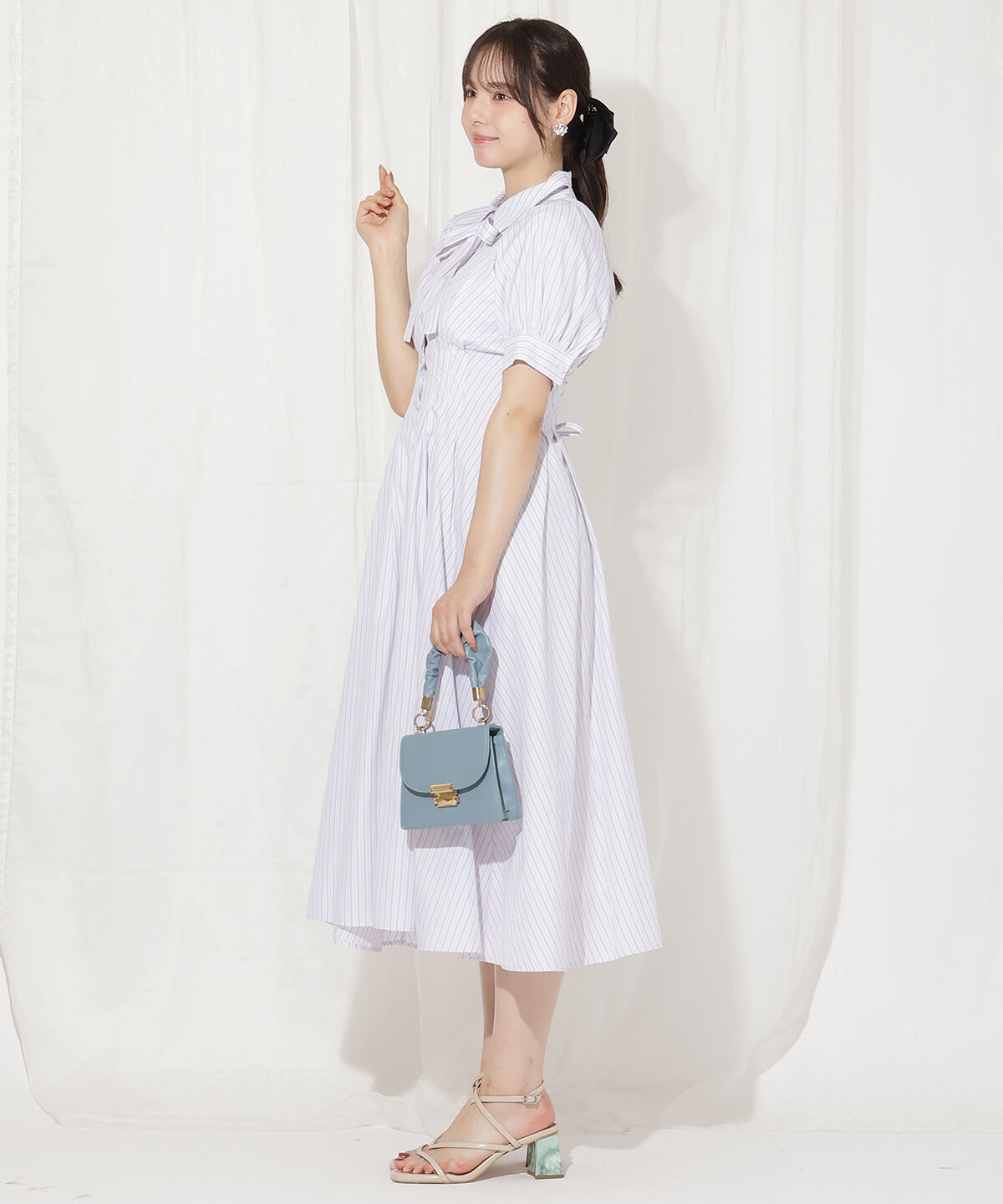 WILLSELECTION「ラグランスリーブストライプシャツワンピース」|ワンピース|