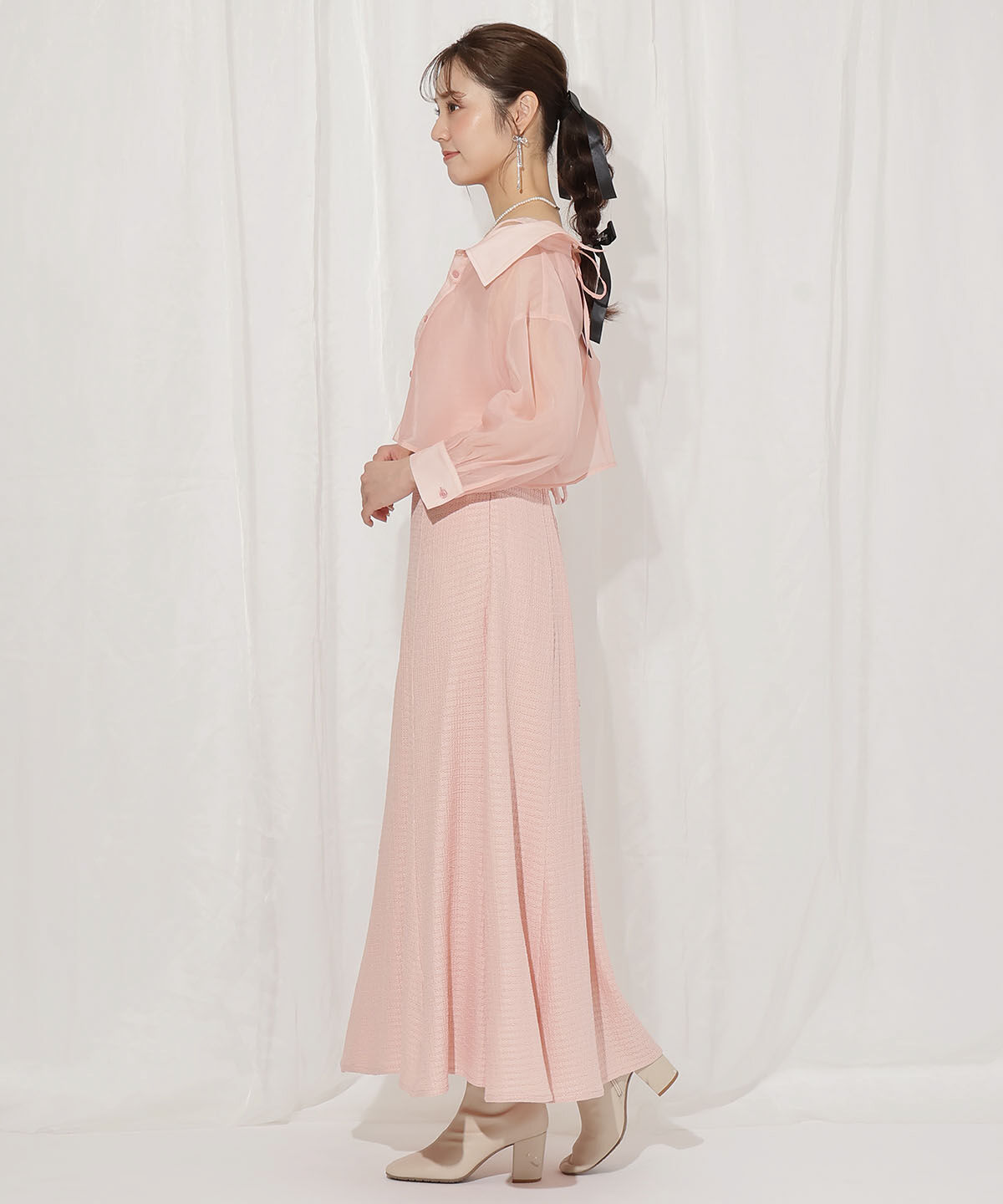 WILLSELECTION「シアーブラウス&times;カットソーマーメイドワンピース」|ワンピース|