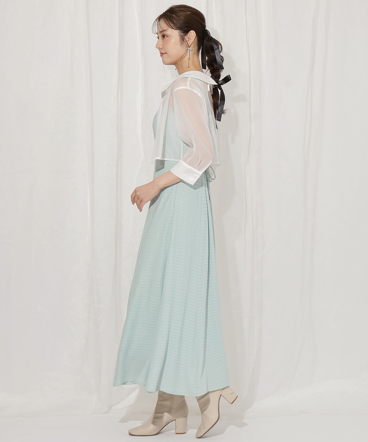 WILLSELECTION「シアーブラウス&times;カットソーマーメイドワンピース」|ワンピース|