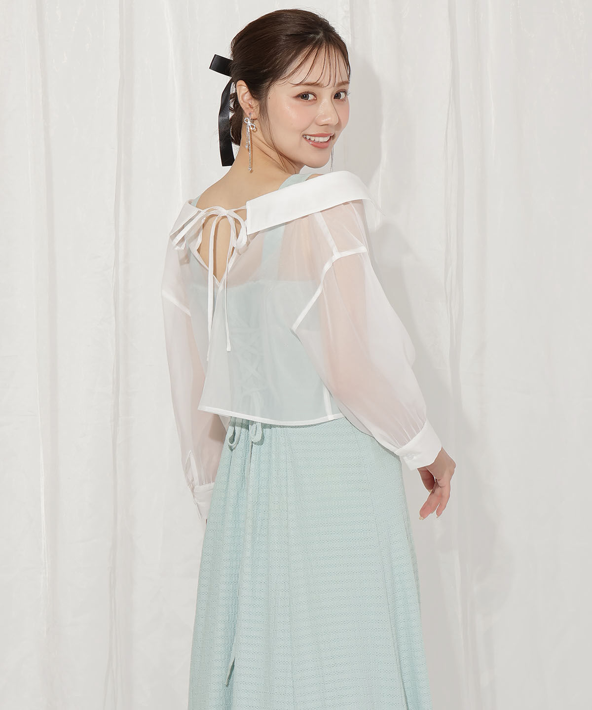 WILLSELECTION「シアーブラウス&times;カットソーマーメイドワンピース」|ワンピース|