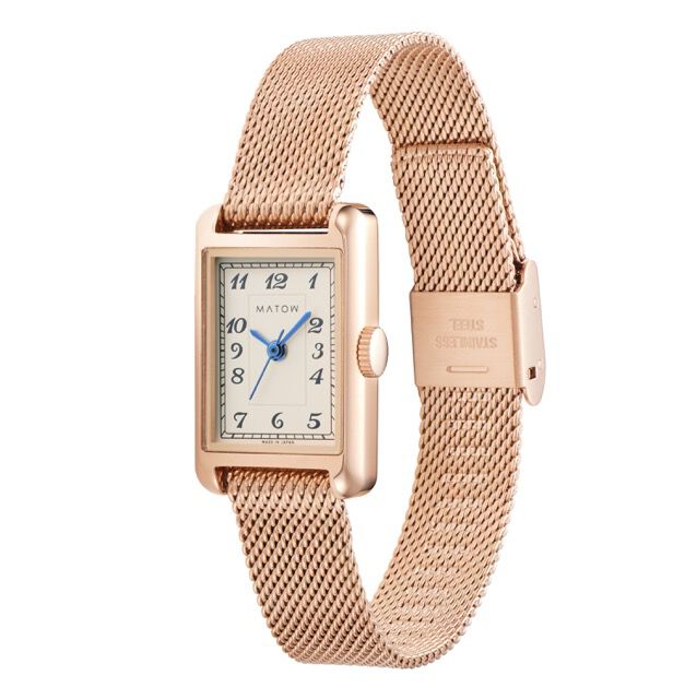 MATOW「〈MATOW (マトウ)〉 Tsuki 朧月-おぼろづき- ｽｸｴｱﾛｰｽﾞｺﾞｰﾙﾄﾞﾒｯｼｭ ｱﾗﾋﾞｯｸ」|腕時計|