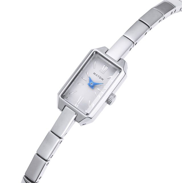 MATOW「〈MATOW (マトウ)〉Tsuki 清月 -せいげつ- ﾐﾆｽｸｴｱ ｼﾙﾊﾞｰ ﾎﾜｲﾄ」|腕時計|