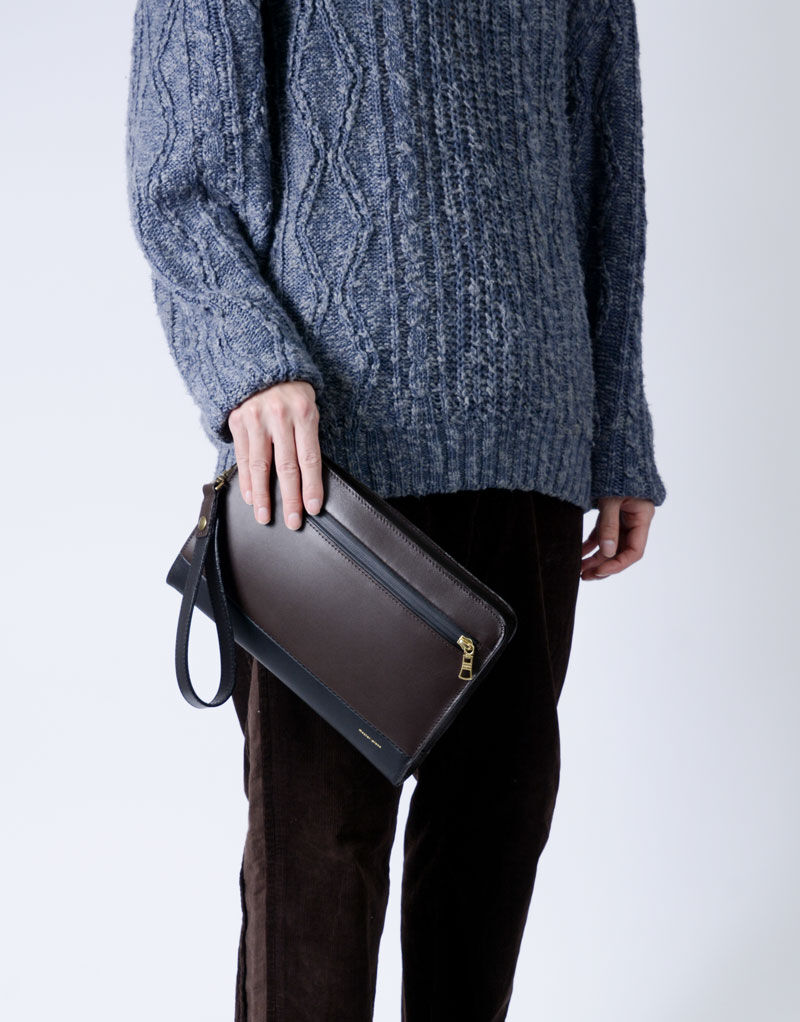 master-piece「Gloss クラッチバッグM」|ハンドバッグ|チョコ