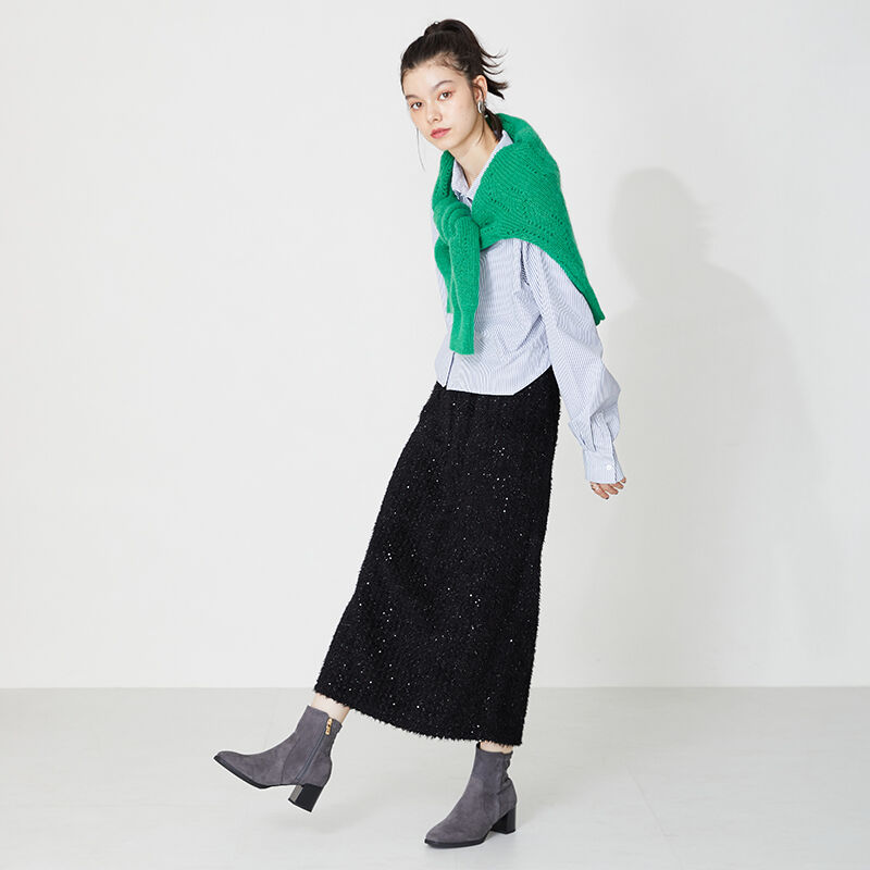 ORiental TRaffic「【 美脚 】 チャンキー ヒール ミドル ブーツ/31408 ヒール6ｃｍ 太ヒール 定番人気」|ショートブーツ|