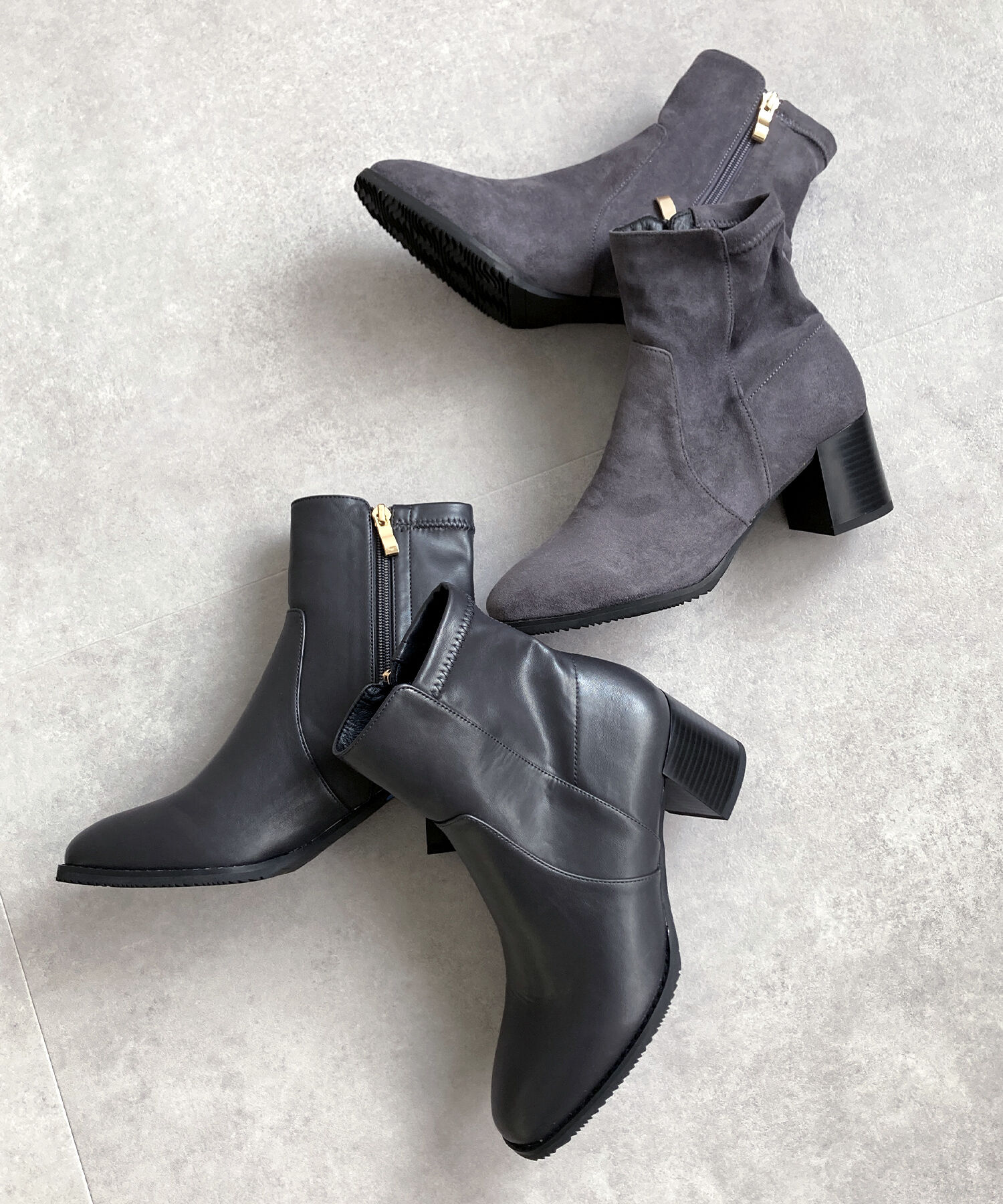 ORiental TRaffic「【 美脚 】 チャンキー ヒール ミドル ブーツ/31408 ヒール6ｃｍ 太ヒール 定番人気」|ショートブーツ|