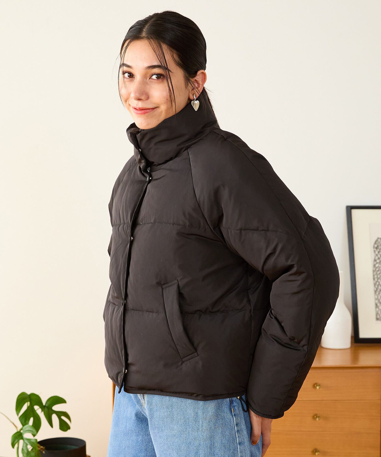 スタンドネック ショート ダウン ジャケット /MO43D02（ORiental