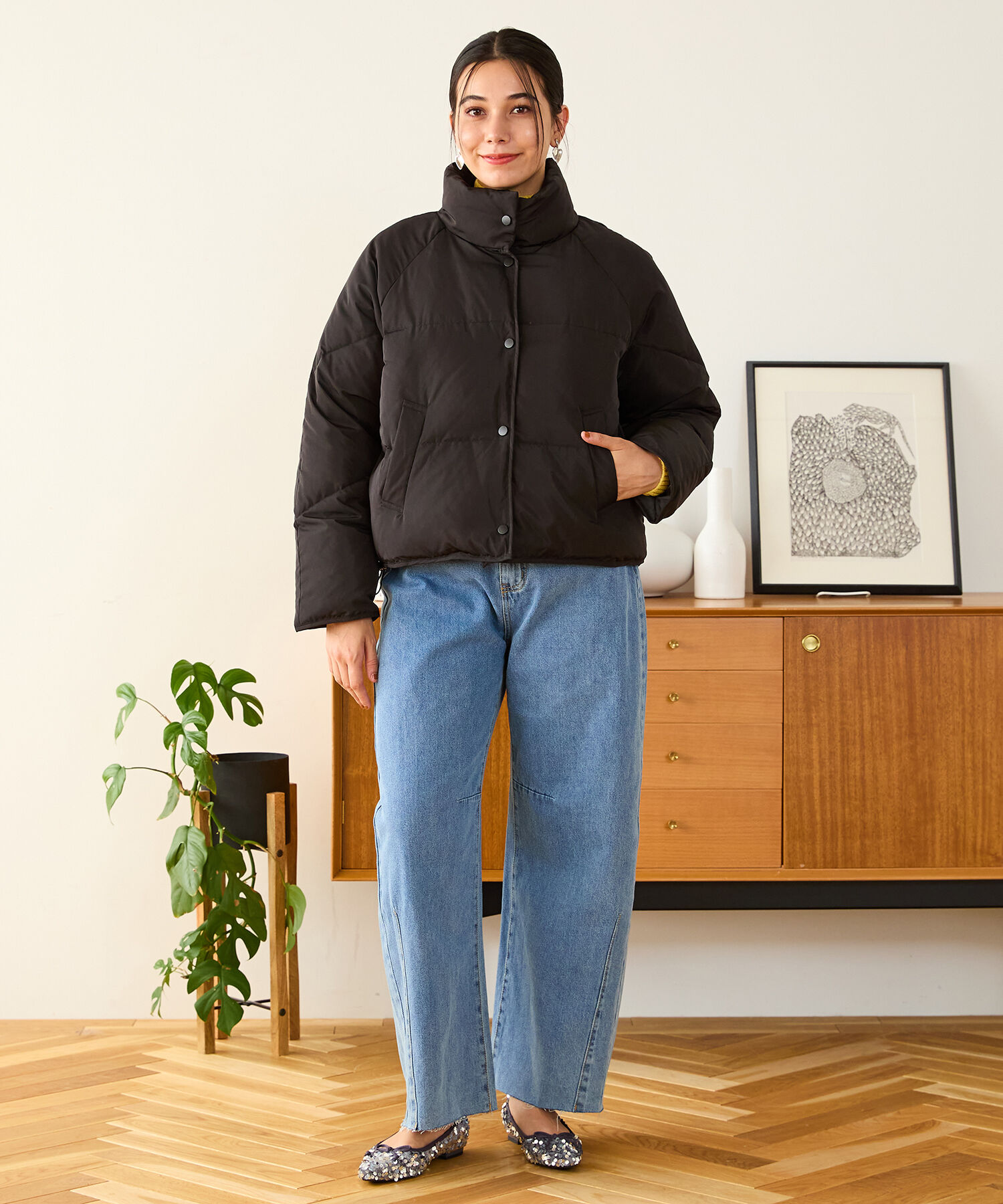 スタンドネック ショート ダウン ジャケット /MO43D02（ORiental