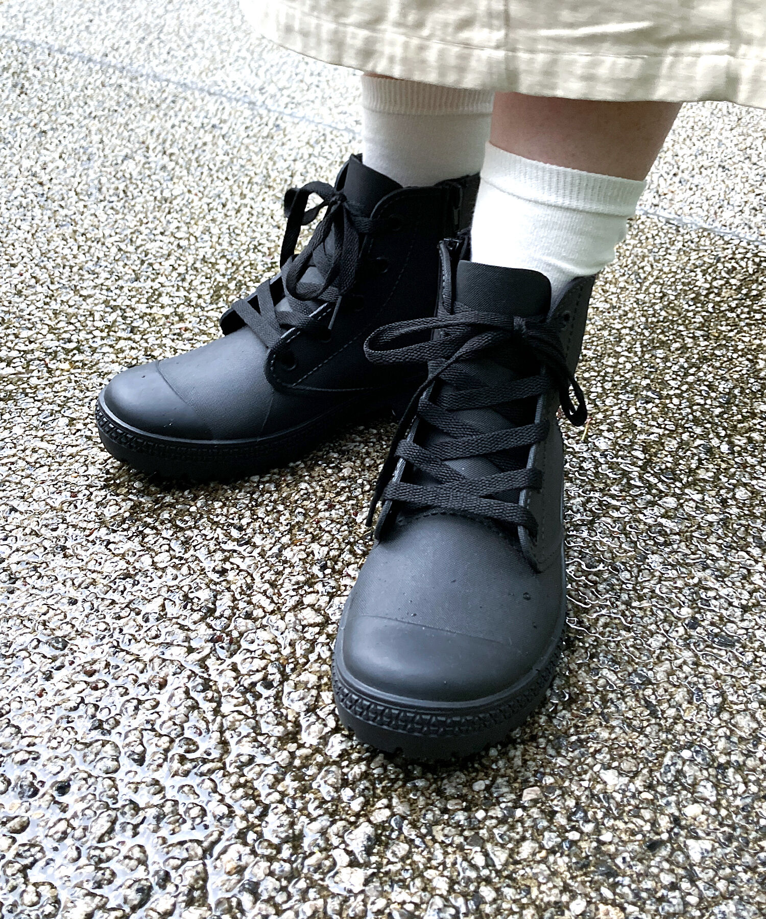 ORiental TRaffic「【防水】レースアップレインスニーカー/R-0020 レインシューズ 人気 トレンド スニーカー」|スニーカー|BLACK