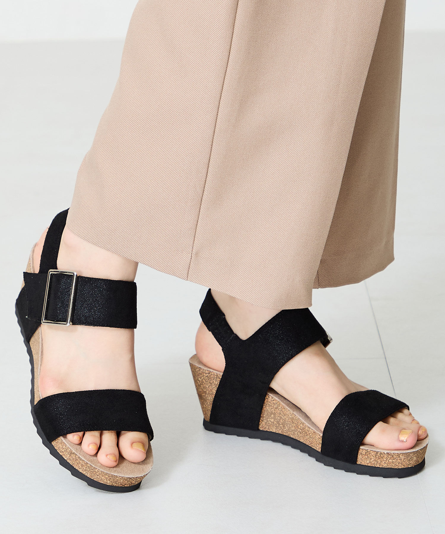 WA Oriental TRaffic「●2025春夏新作●バックルストラップサンダル/52206 人気 トレンド サンダル」|サンダル|BLACK