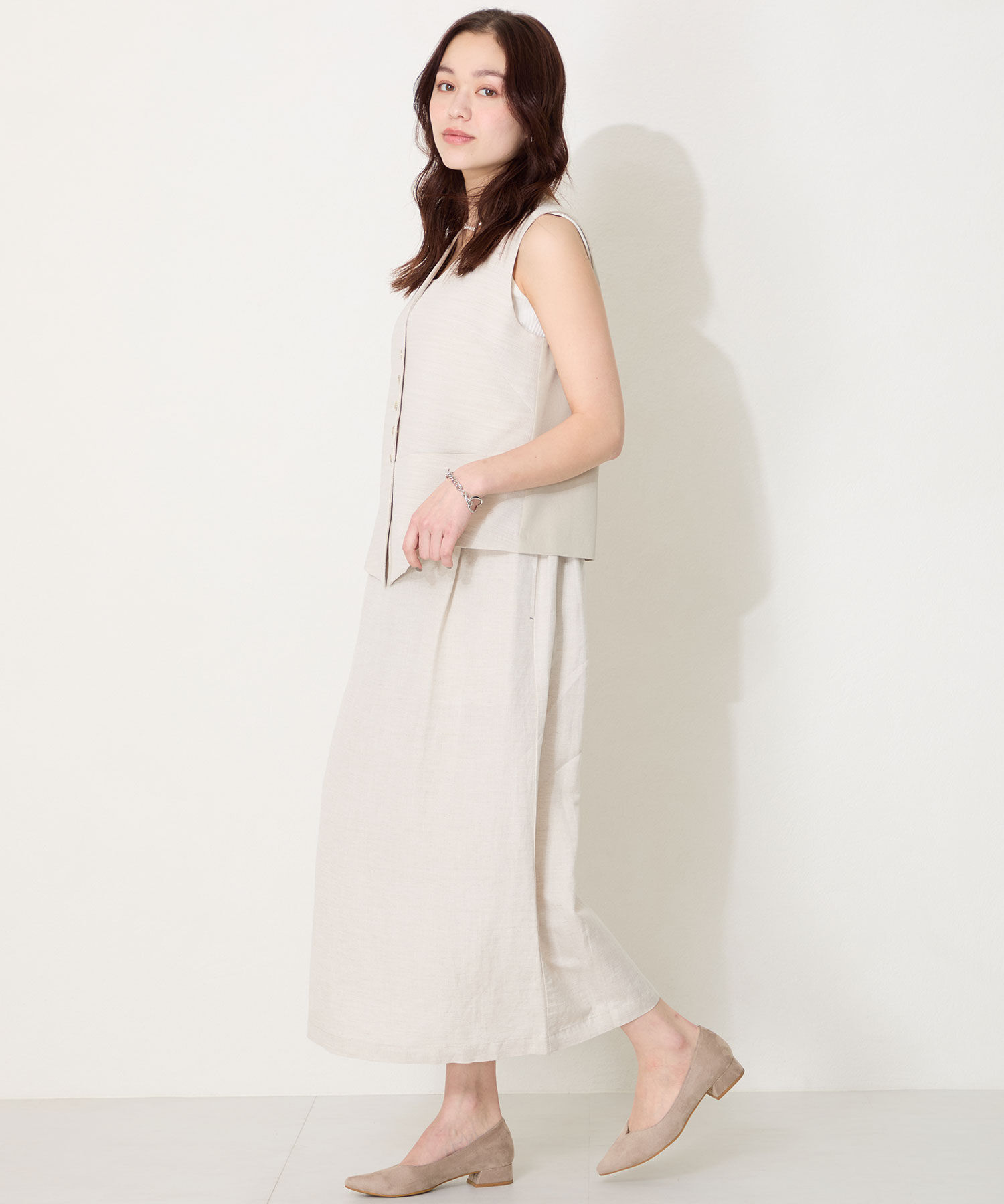 ORiental TRaffic「【WEB限定】スリットカット ポインテッドトゥ ヒール パンプス /55105 通勤 Vカット シンプル」|パンプス|