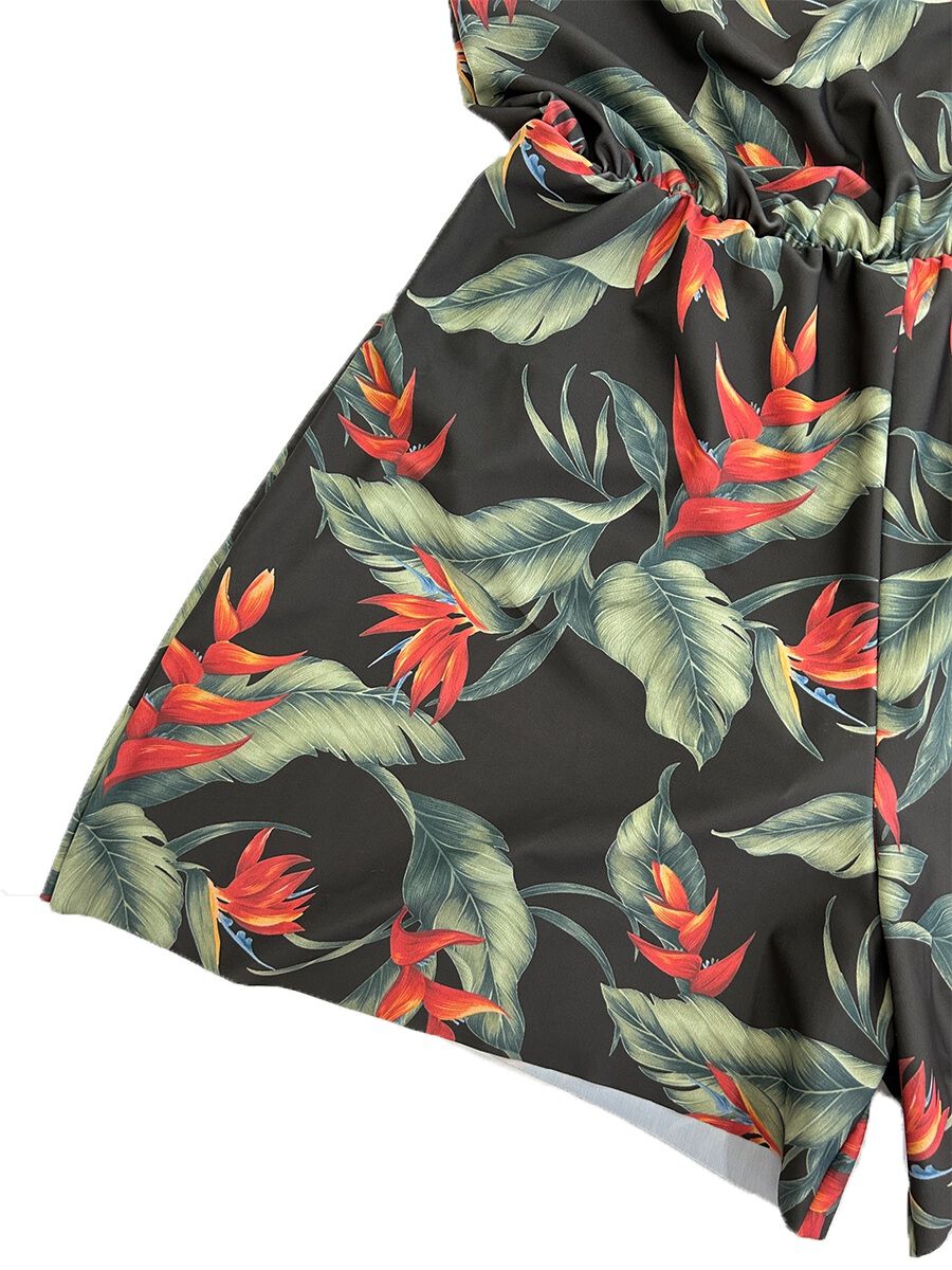 Riberce「トロピカル柄オールインワン水着」|コンビネゾン|