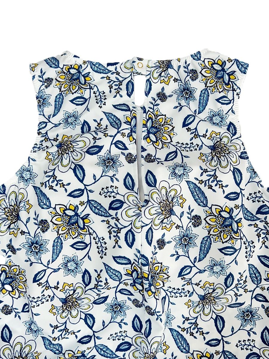 Riberce「【大人水着】更紗柄タンクオールインワン水着」|コンビネゾン|