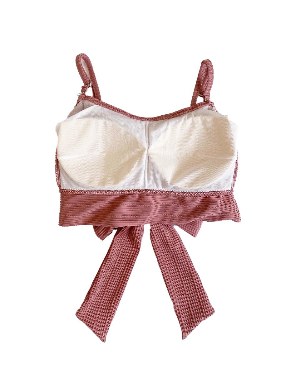 PEAK&PINE「【新作】無地リブ素材オフショルダーワンピ見えビキニ」|ビキニ|