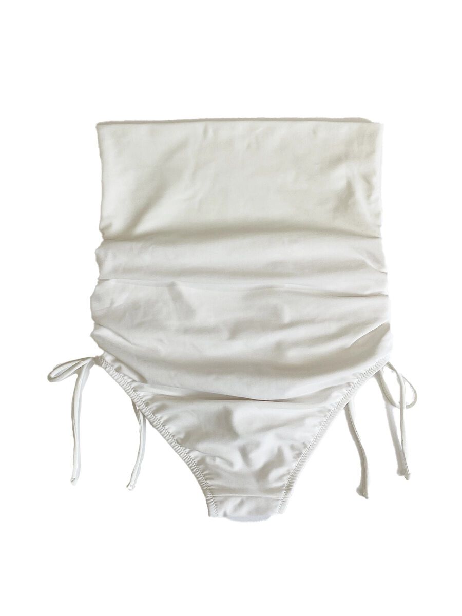 PEAK&PINE「【新作】無地リブ素材オフショルダーワンピ見えビキニ」|ビキニ|