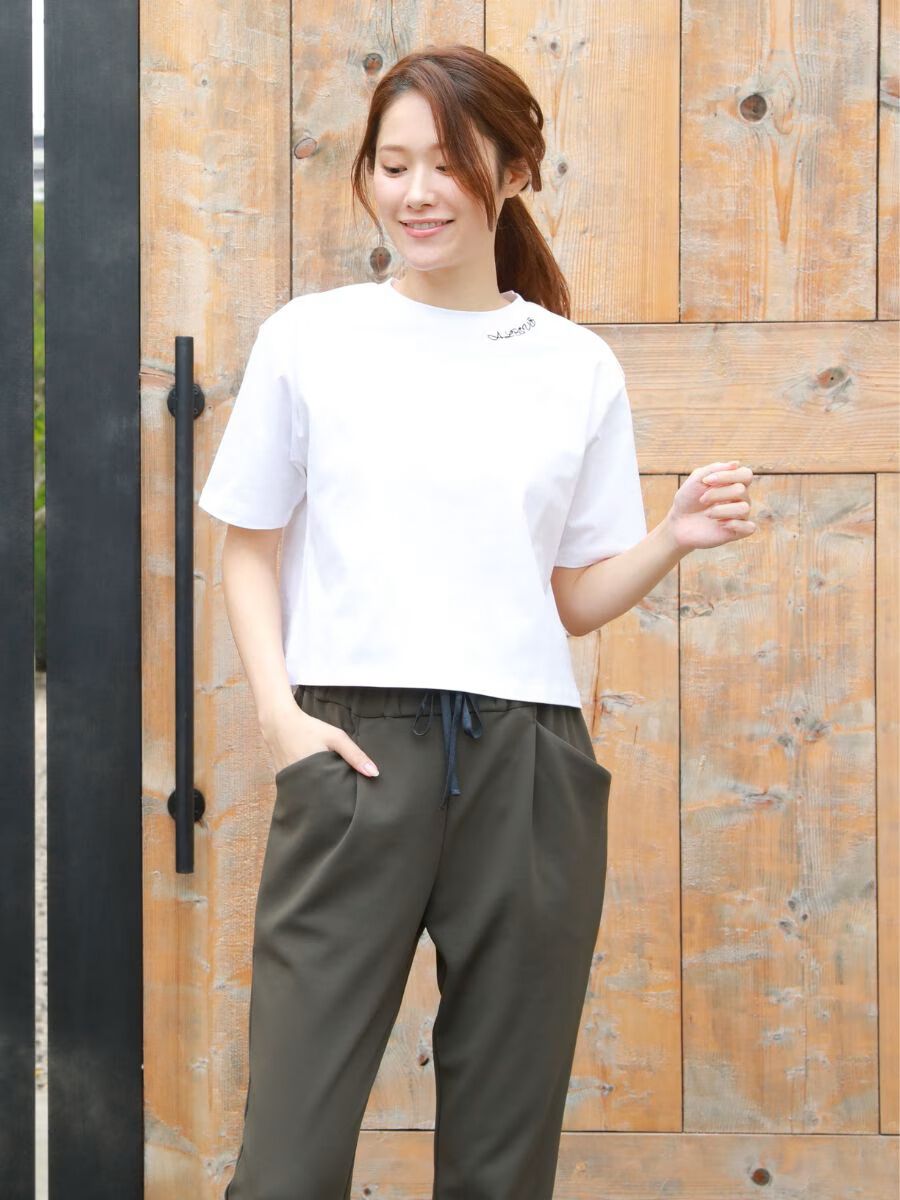 ALBOVE「ALBOVEネックロゴTシャツ」|Tシャツ・カットソー|ホワイト