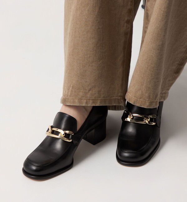 ODETTE E ODILE「チェーンヒールアップローファーパンプス55&uarr;」|パンプス|