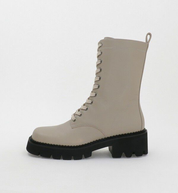 ODETTE E ODILE「スクエアレースアップ ショートブーツ55&uarr;」|ショートブーツ|BEIGE