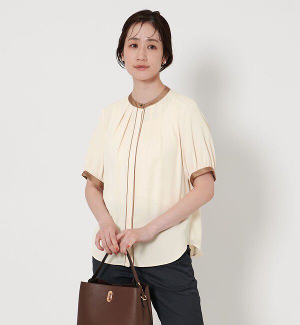 UNITED ARROWS「バイカラーパイピング ショートスリーブ ブラウス」|シャツ・ブラウス|