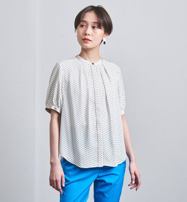 UNITED ARROWS「バイカラーパイピング ショートスリーブ ブラウス」|シャツ・ブラウス|