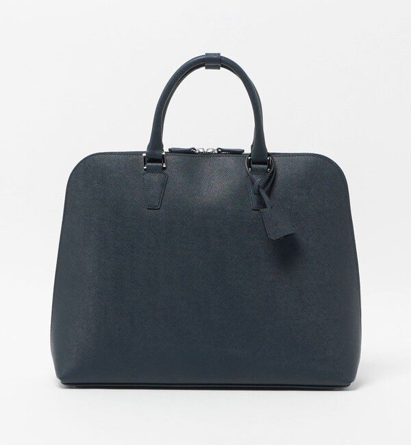 UNITED ARROWS「レザー ラウンド ブリーフケース」|ビジネスバッグ|NAVY