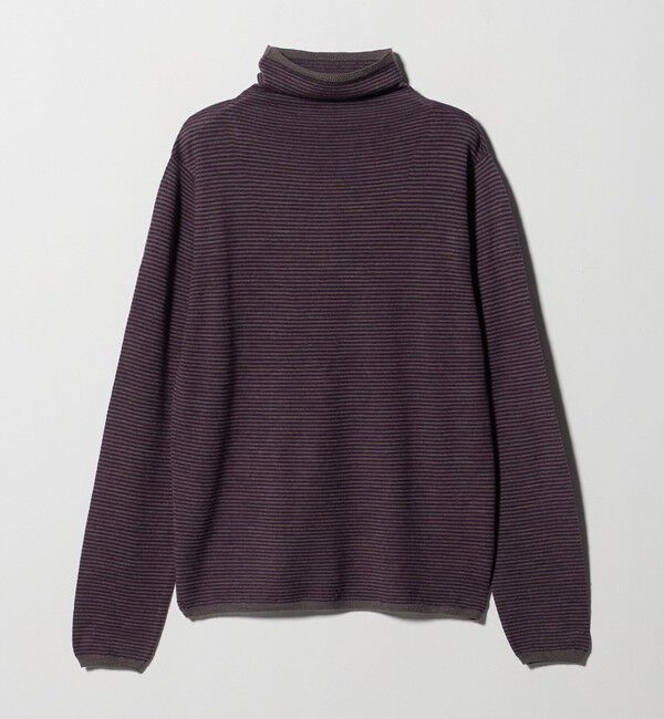 UNITED ARROWS「＜Camoshita＞ボーダー ハイネック ロングスリーブ ニット」|ニット・セーター|PURPLE