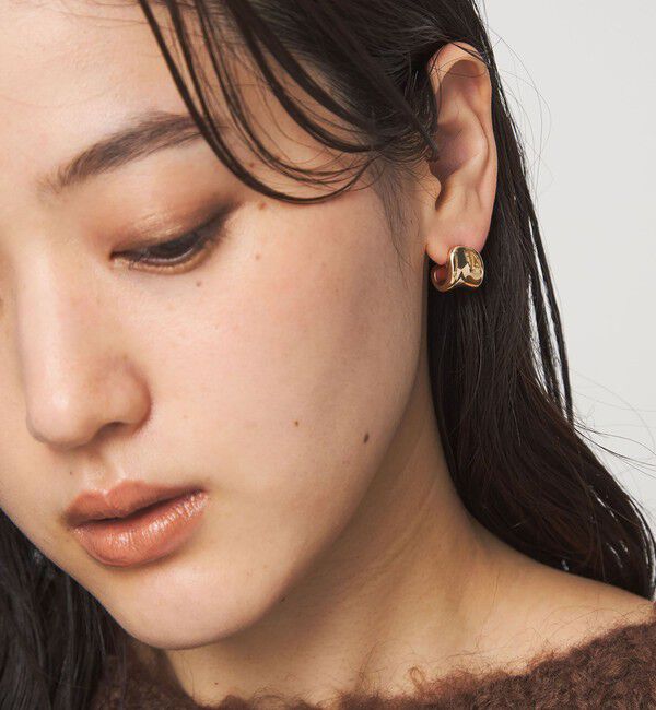 UNITED ARROWS green label relaxing「【WEB限定】メルティ プレート ピアス」|ピアス|GOLD