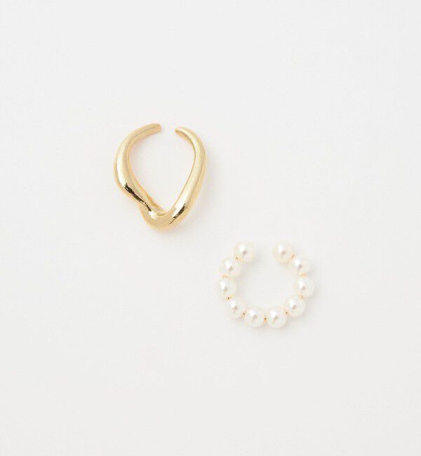 UNITED ARROWS green label relaxing「【WEB限定】2本セット イヤーカフ（ホワイトパーツ）/ イヤカフ」|イヤリング|