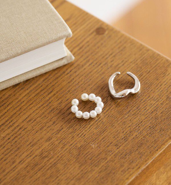 UNITED ARROWS green label relaxing「【WEB限定】2本セット イヤーカフ（ホワイトパーツ）/ イヤカフ」|イヤリング|