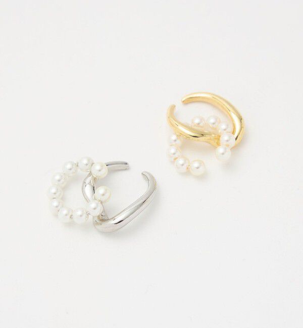 UNITED ARROWS green label relaxing「【WEB限定】2本セット イヤーカフ（ホワイトパーツ）/ イヤカフ」|イヤリング|