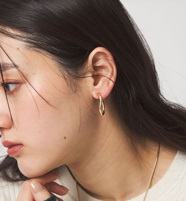 UNITED ARROWS green label relaxing「ドロップフープ ウェーブ イヤリング」|イヤリング|