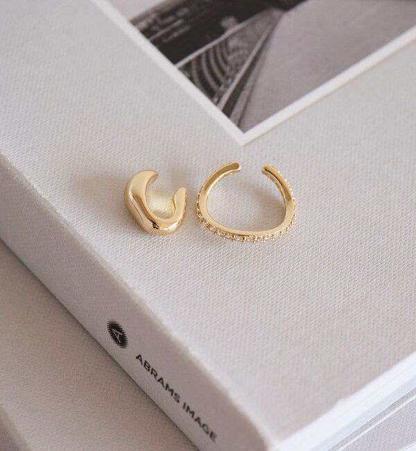 UNITED ARROWS green label relaxing「【WEB限定】2本セット イヤーカフ（キュービックジルコニア） / イヤカフ」|イヤリング|