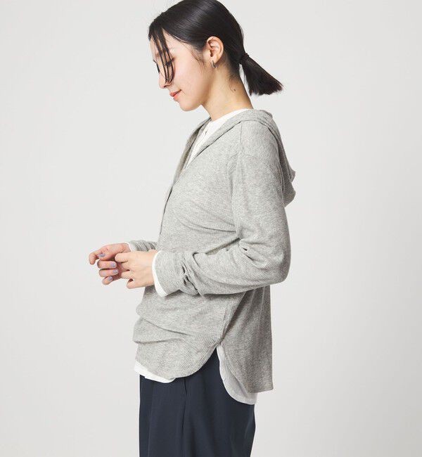 UNITED ARROWS green label relaxing「【WEB限定】＜at ease＞シアーテレコ フード ロングスリーブ カットソー」|Tシャツ・カットソー|