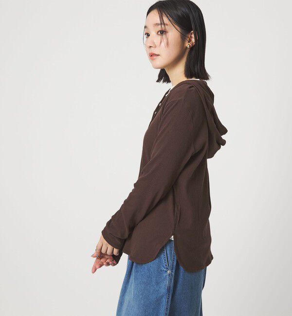 UNITED ARROWS green label relaxing「【WEB限定】＜at ease＞シアーテレコ フード ロングスリーブ カットソー」|Tシャツ・カットソー|