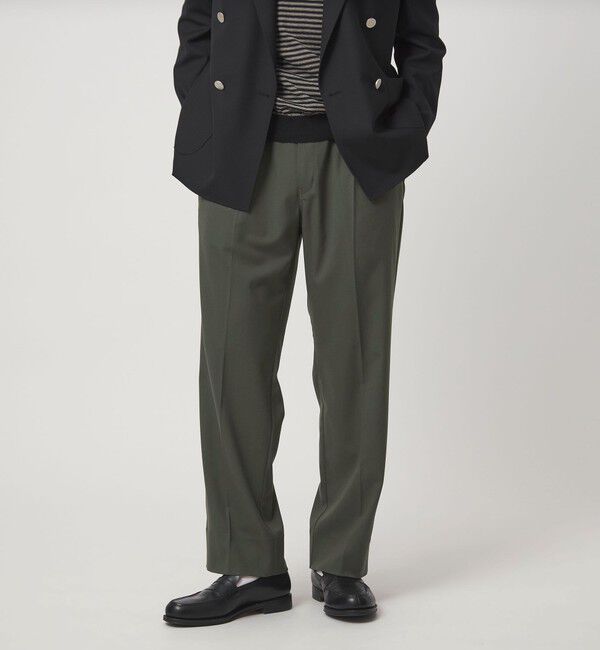 UNITED ARROWS green label relaxing「【別注】＜Dickies＞GLR TR 1プリーツ ワイドテーパード パンツ スラックス」|スラックス|DK.GREEN