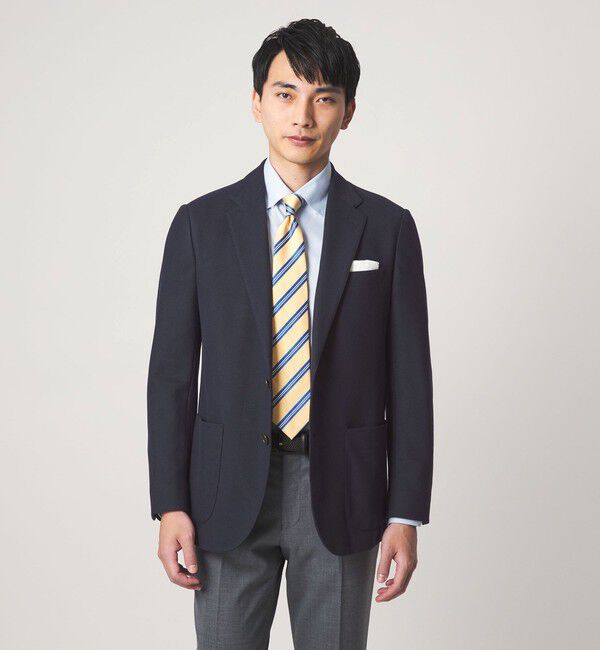 UNITED ARROWS green label relaxing「ECOPET(R) ハニカムジャージ 2B ジャケット -ウォッシャブル-」|テーラードジャケット|NAVY