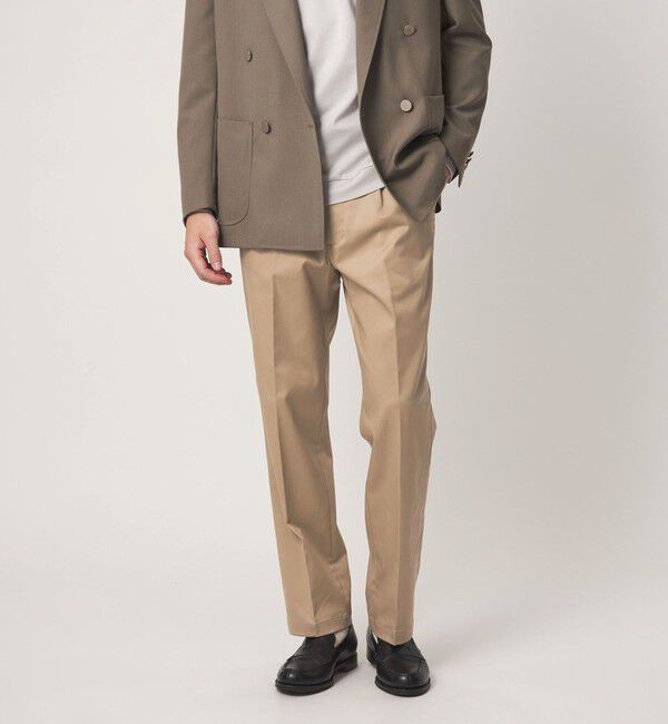 UNITED ARROWS green label relaxing「コットン ポリウレタン 1アウトプリーツ チノパンツ スラックス」|スラックス|BEIGE