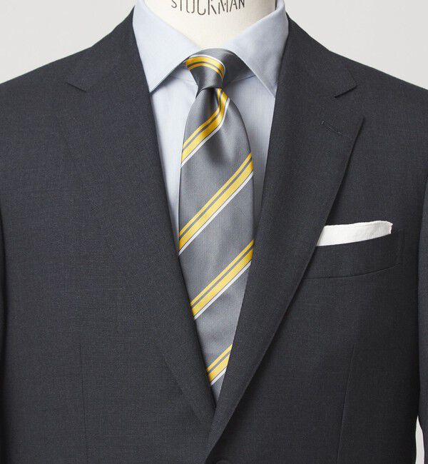 UNITED ARROWS green label relaxing「GLR ポリエステル ウォッシャブル ストライプ3 ネクタイ」|ネクタイ・蝶ネクタイ|DK.GRAY