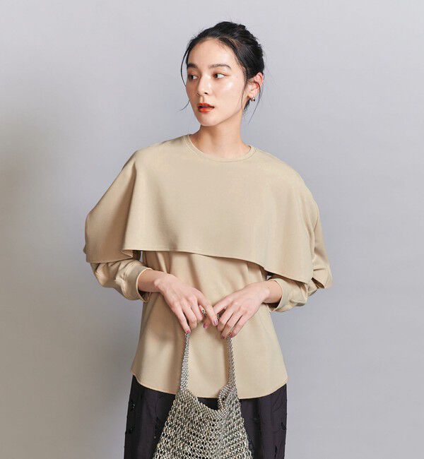 BEAUTY&YOUTH UNITED ARROWS「【WEB限定 Wardrobe DAILY MINIMAL】ケープフリル レイヤーカットソー」|Tシャツ・カットソー|BEIGE